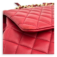 Urban Spirit Backpack Red in Lambskin, Gold hardware