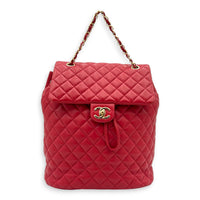 Urban Spirit Backpack Red in Lambskin, Gold hardware