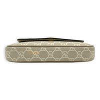 Ophidia Pochette on Strap Shoulder Bag White in Coated Canvas, Gold hardware