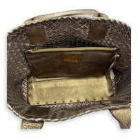 Cabat Gold Tote Bag in Calfskin, Gold hardware