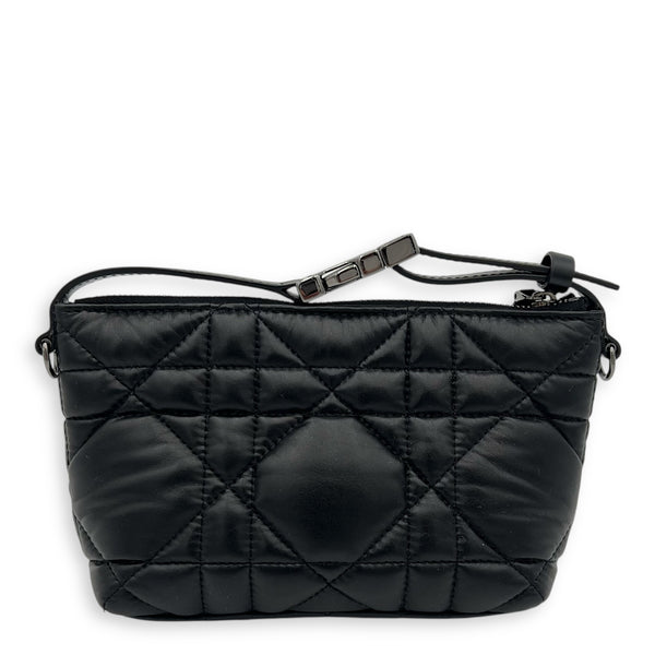Nomad Black Pouch in Lambskin, Silver hardware