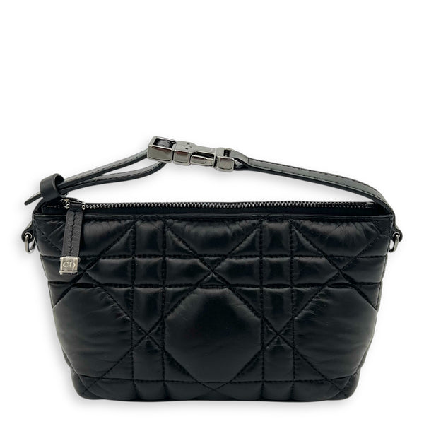 Nomad Black Pouch in Lambskin, Silver hardware