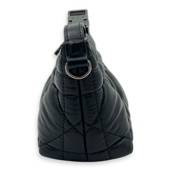 Nomad Black Pouch in Lambskin, Silver hardware
