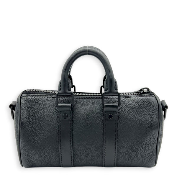 Keepall Top Handle Bag XS Black in Calfskin, black hardware