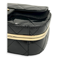 CC Seasonal Camera Shoulder Bag Black in Patent Leather, Gold hardware