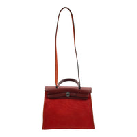 Herbag Red in Canvas, Silver hardware