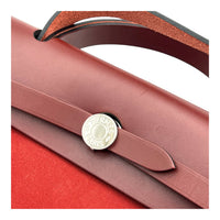 Herbag Red in Canvas, Silver hardware