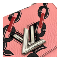 Twist Shoulder Bag Pink in Epi Leather, Silver hardware