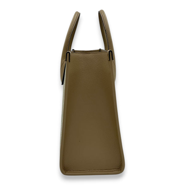 Interlocking G Tote Bag White in Coated Canvas, Gold hardware