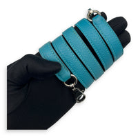 Bolide 35 Turquoise Top Handle Bag in Clemence, Palladium hardware
