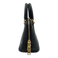 Saffiano Top Handle Bag Black in Saffiano Leather, Gold hardware