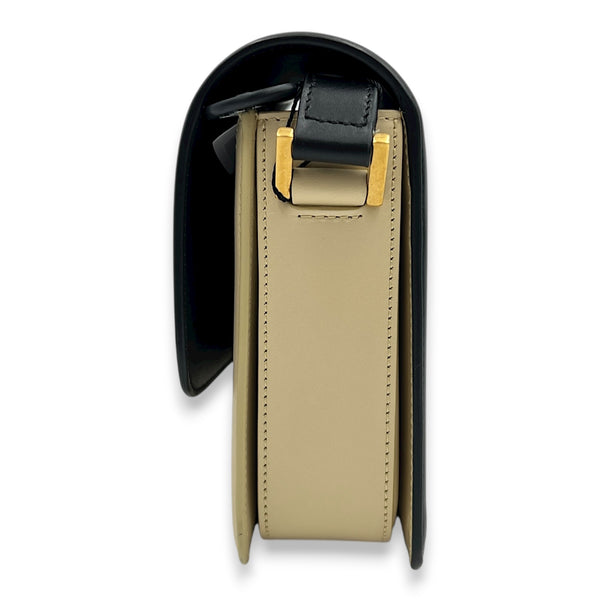 Solferino Crossbody Bag Black in Calfskin, Gold hardware