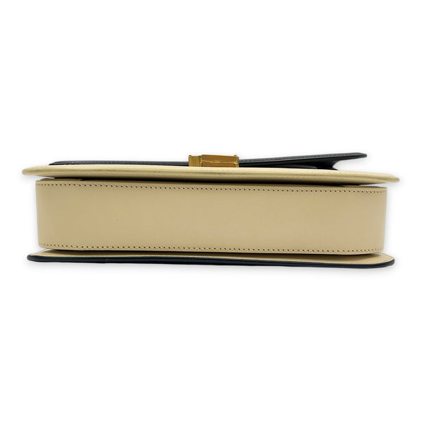 Solferino Crossbody Bag Black in Calfskin, Gold hardware