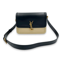 Solferino Crossbody Bag Black in Calfskin, Gold hardware