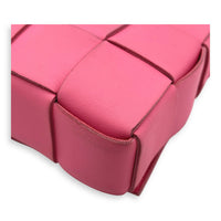 Cassette Crossbody Bag Pink in Calfskin, Silver hardware
