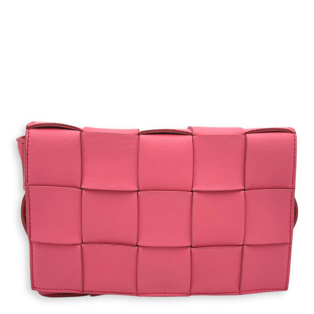 Cassette Crossbody Bag Pink in Calfskin, Silver hardware