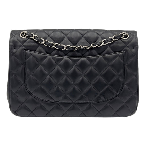 Classic Shoulder Bag Jumbo Silver in Lambskin, Silver hardware