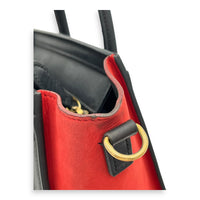 Luggage Crossbody Bag Nano Red in Calfskin, Gold hardware
