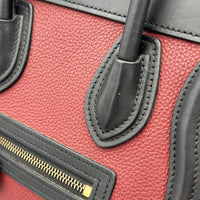 Luggage Crossbody Bag Nano Red in Calfskin, Gold hardware