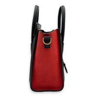 Luggage Crossbody Bag Nano Red in Calfskin, Gold hardware