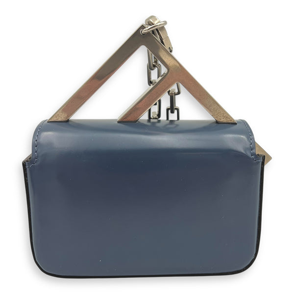 First Sight Top Handle Bag Blue in Calfskin, Silver hardware