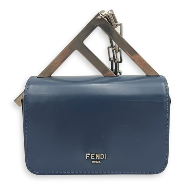 First Sight Top Handle Bag Blue in Calfskin, Silver hardware