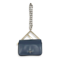 First Sight Top Handle Bag Blue in Calfskin, Silver hardware