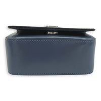 First Sight Top Handle Bag Blue in Calfskin, Silver hardware