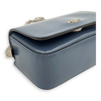First Sight Top Handle Bag Blue in Calfskin, Silver hardware