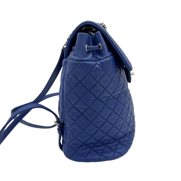 Urban Spirit Backpack Blue in Lambskin, Silver hardware
