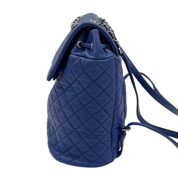Urban Spirit Backpack Blue in Lambskin, Silver hardware