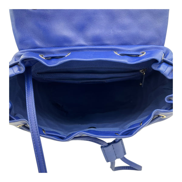 Urban Spirit Backpack Blue in Lambskin, Silver hardware