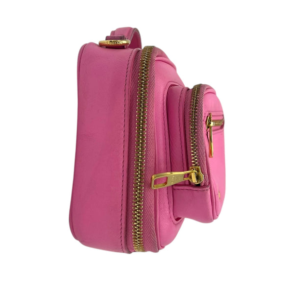 Utility Shoulder Bag Pink in Calfskin, Gold hardware