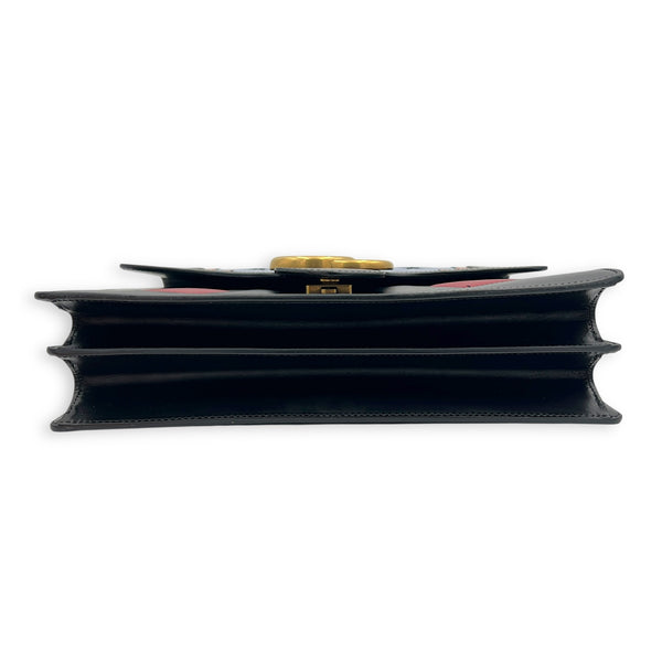 GG Marmont Shoulder Bag Black in Calfskin, Gold hardware