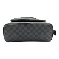 Josh Backpack Black in Coated Canvas, Silver hardware