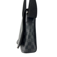 District Messenger PM Black in Coated Canvas, Silver hardware
