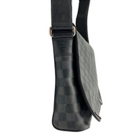District Messenger PM Black in Coated Canvas, Silver hardware
