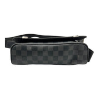District Messenger PM Black in Coated Canvas, Silver hardware