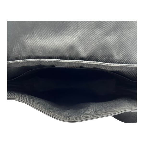 District Messenger PM Black in Coated Canvas, Silver hardware