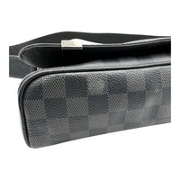 District Messenger PM Black in Coated Canvas, Silver hardware