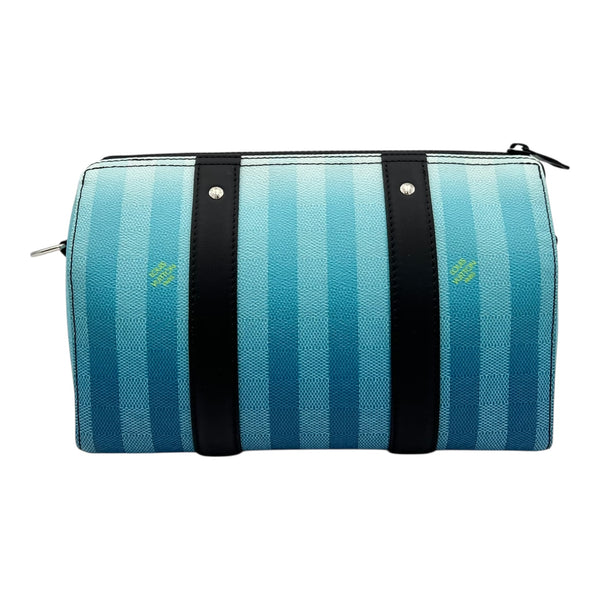 City Keepall Blue Shoulder Bag in Coated Canvas, Silver hardware
