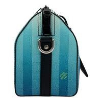 City Keepall Blue Shoulder Bag in Coated Canvas, Silver hardware