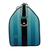 City Keepall Blue Shoulder Bag in Coated Canvas, Silver hardware