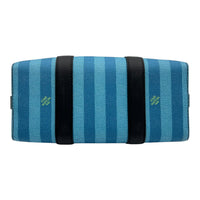 City Keepall Blue Shoulder Bag in Coated Canvas, Silver hardware