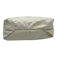 Crush Tote Bag White in Distressed Leather, Silver hardware