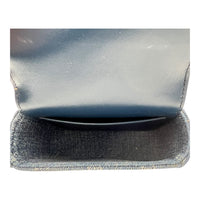Triomphe Claude Shoulder Bag Mini Blue in Denim, Silver hardware