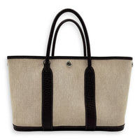 Garden Party 30 Brown Top Handle Bag in Canvas, Palladium hardware