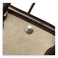 Garden Party 30 Brown Top Handle Bag in Canvas, Palladium hardware