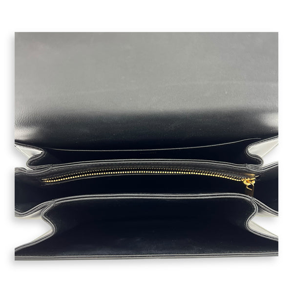 Triomphe Shoulder Bag Black in Calfskin, Gold hardware