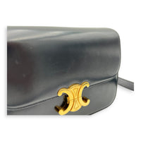 Triomphe Shoulder Bag Black in Calfskin, Gold hardware